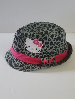 Hello Kitty Leopard Print Fedora with Pink Band